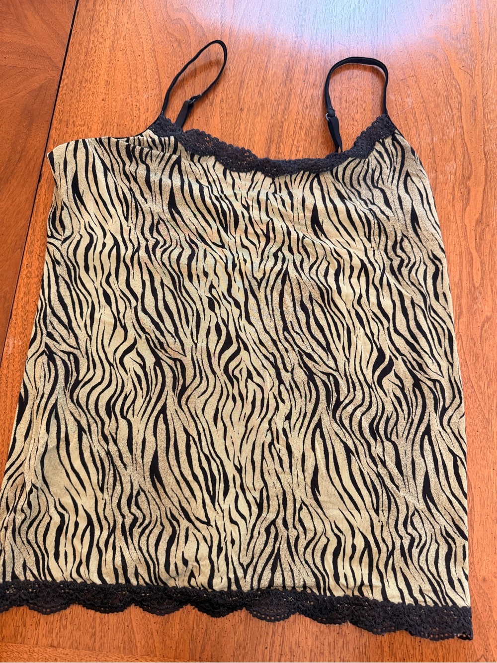 Lime green and black Zebra Print Lace Trim Cami Tank